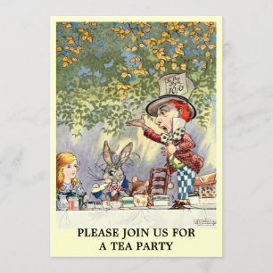 Alice Mad Hatter Tea Party Invitation Modèle
