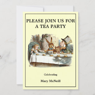 Alice Mad Hatter Tea Party Template 3 Invitation