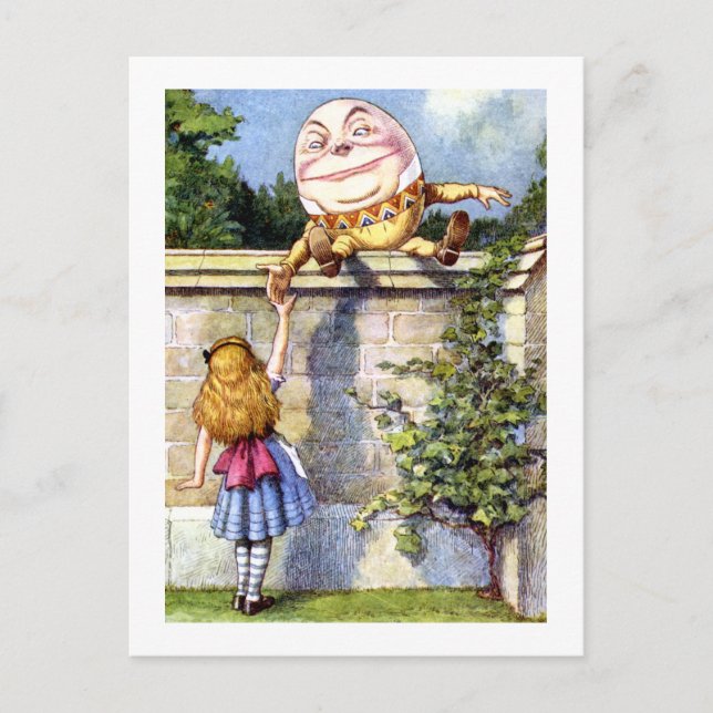 Alice Meets Humpty Dumpty in Wonderland Postcard (Front)