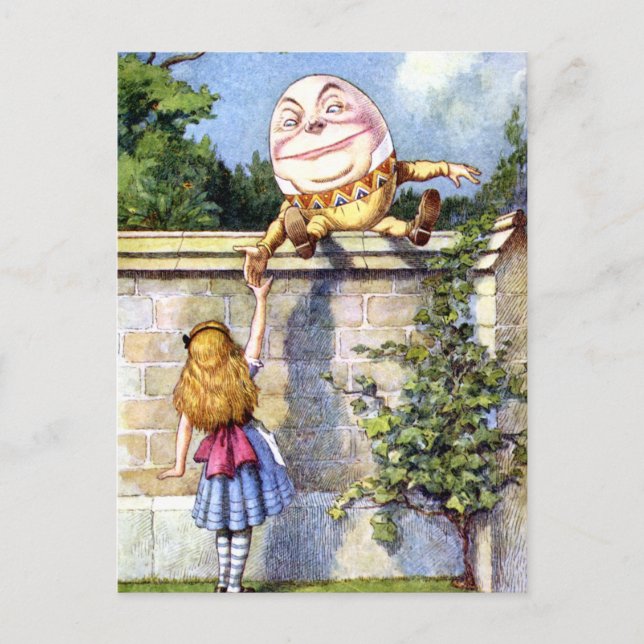 ALICE MEETS HUMPTY DUMPTY POSTCARD (Front)