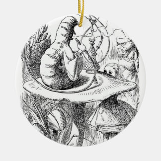 Alice Meets the Caterpillar - Alice in Wonderland Ceramic Ornament