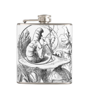 Alice Meets the Caterpillar - Alice in Wonderland Hip Flask