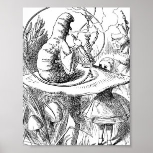 Alice Meets the Caterpillar - Alice in Wonderland Poster
