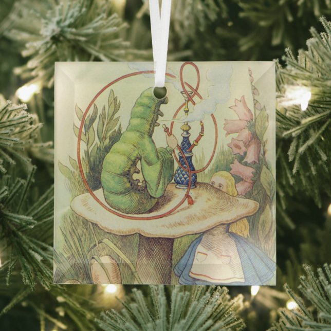 Alice Meets the Caterpillar Glass Ornament (Insitu)