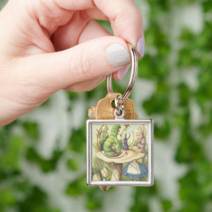 Alice Meets the Caterpillar Keychain