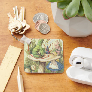 Alice Meets the Caterpillar Keychain