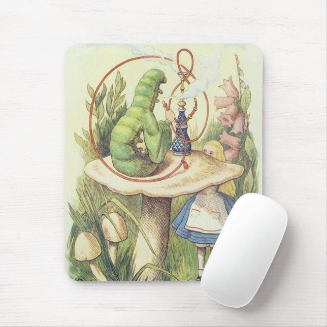 Alice Meets the Caterpillar Mouse Pad (With Mouse)