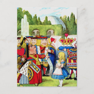 Alice Meets the Queen of Hearts in Wonderland Postcard