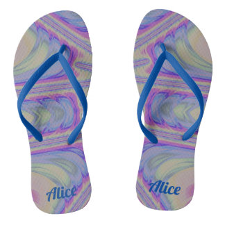 ALICE ~ Multicoloured Pastel Design ~ Original ~  Flip Flops
