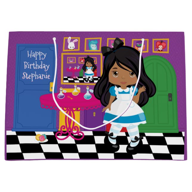 Alice multiculturelle - Buvez-Moi Grand Sac Cadeau (Devant)