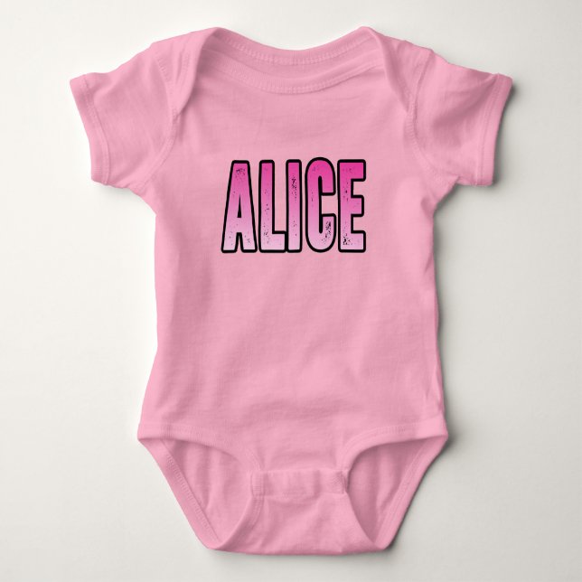 Alice name baby bodysuit (Front)