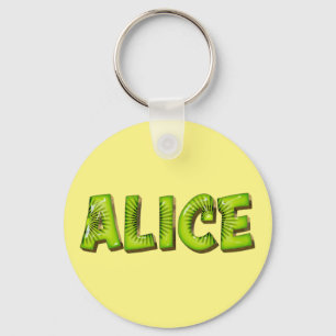 Alice Name Kiwi Design Key Fans Keychain