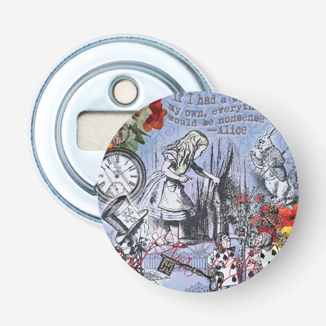 Alice nonsense curtain wonderland - Blue Bottle Opener (Front)