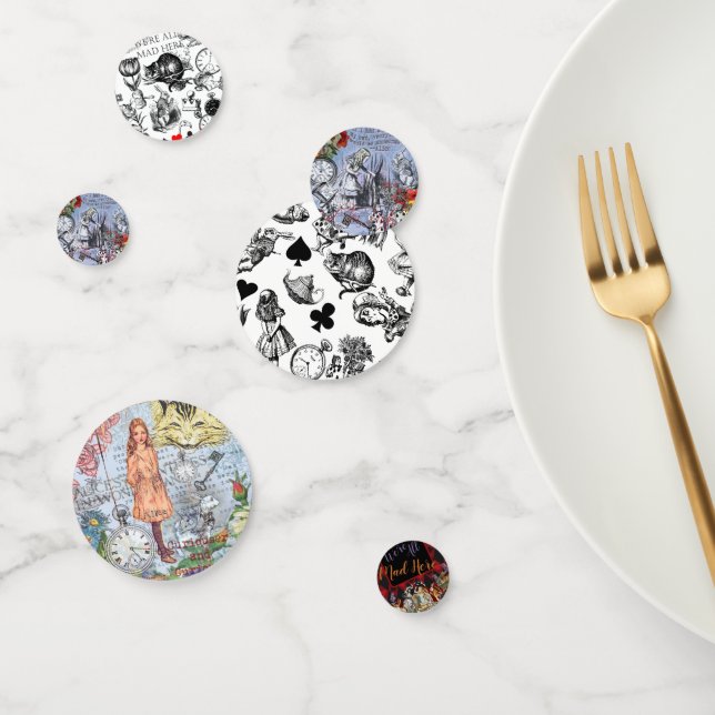 Alice nonsense curtain wonderland - Blue Confetti (Group)