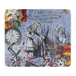 Alice nonsense curtain wonderland - Blue Cutting Board