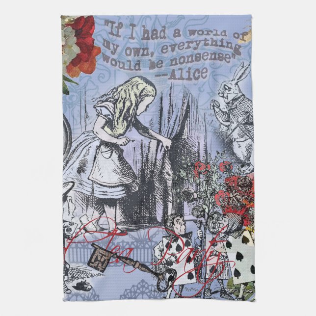 Alice nonsense curtain wonderland - Blue Kitchen Towel (Vertical)