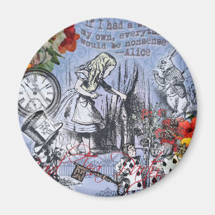 Alice nonsense curtain wonderland - Blue Magnet