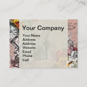 Alice nonsense curtain wonderland business card