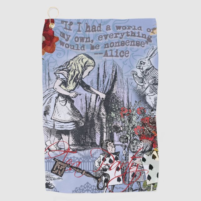 Alice nonsense curtain wonderland classic golf towel (Front)