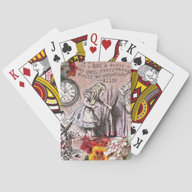 Alice nonsense curtain wonderland classic playing cards (Back)