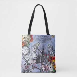 Alice nonsense curtain wonderland classic tote bag
