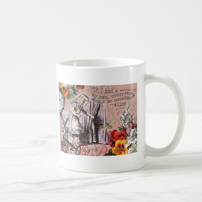 Alice nonsense curtain wonderland coffee mug (Right)