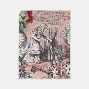 Alice nonsense curtain wonderland fleece blanket