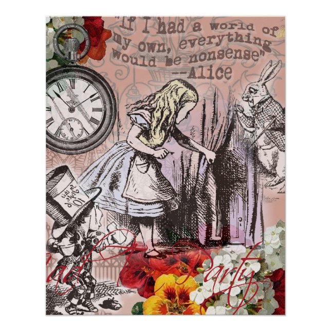 Alice nonsense curtain wonderland poster (Front)