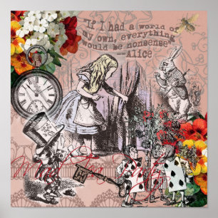 alice nonsense wonderland curtain poster