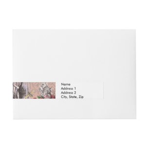 alice nonsense wonderland curtain wraparound address label