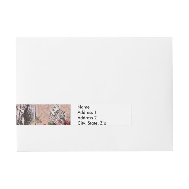 alice nonsense wonderland curtain wraparound address label (Front)
