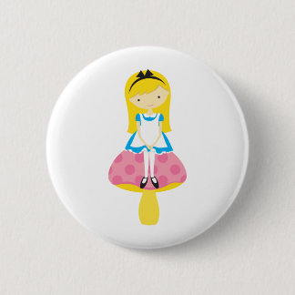 Alice on A Mushroom 2 Inch Round Button