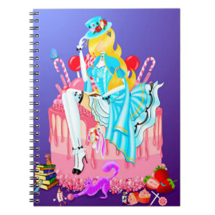 Alice on Birthday Cake wonderland Notebook