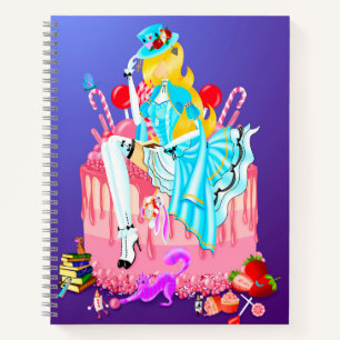 Alice on Birthday Cake wonderland  Notebook
