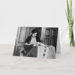 Alice Paul, Sewing Suffrage Flag, 1910s Card