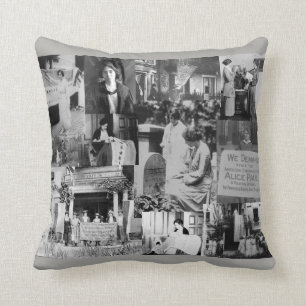 Alice Paul Suffrage Historical Photo Collage Throw Pillow