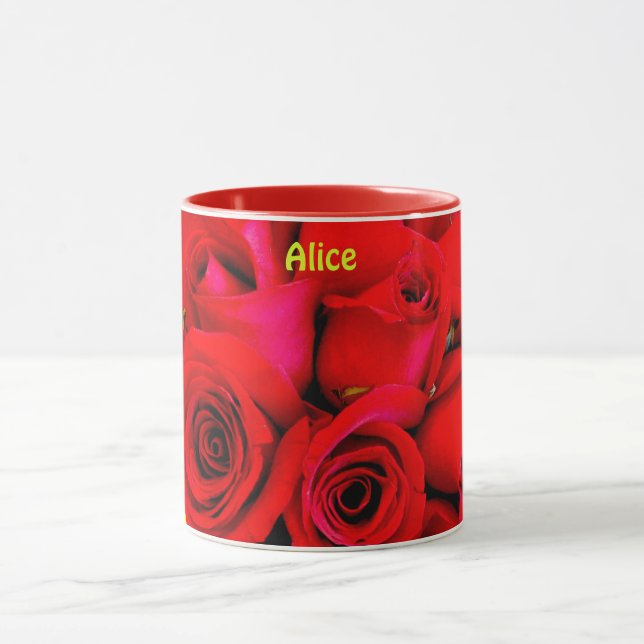 ALICE ~ Personalized Rose Buds Photograph ~ Mug (Center)