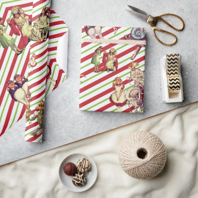 Alice Queen of Hearts Dutchess Knight Humpty  Wrapping Paper (Crafts)