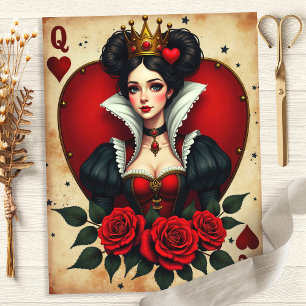 Alice Queen of Hearts Jeu Carte papier de scrapboo