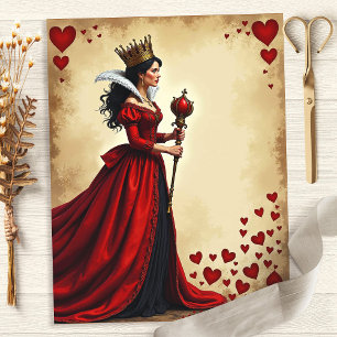 Alice Queen of Hearts Red Scepter Papier de scrapb