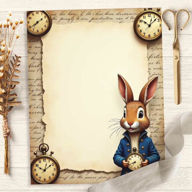 Alice Rabbit et montres de poche papier de papier  (Créateur téléchargé)