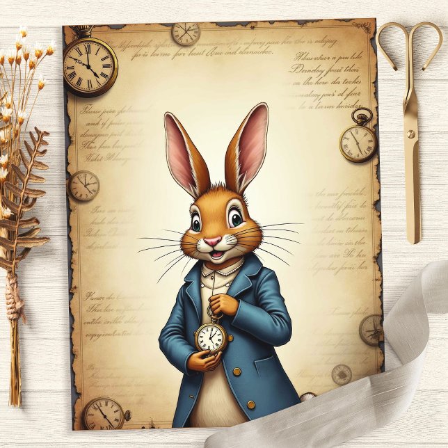 Alice Rabbit Montre de poche Art papier (Créateur téléchargé)