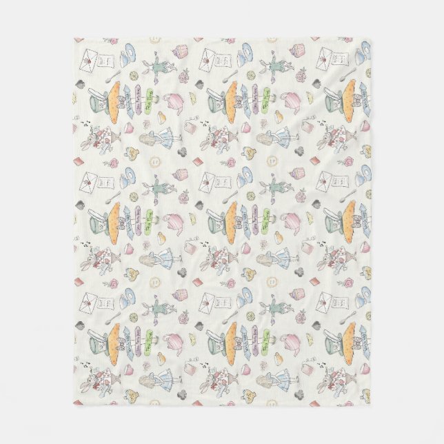 Alice’s Tea Party Fleece Blanket (Front)