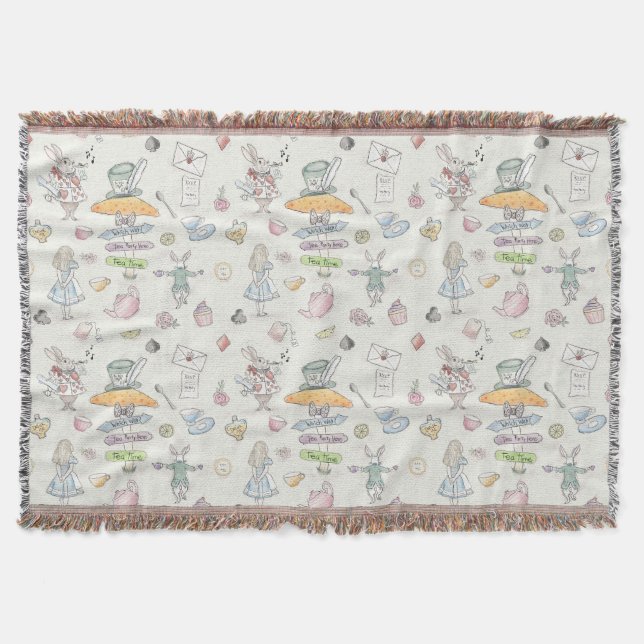 Alice’s Tea Party Throw Blanket (Front)