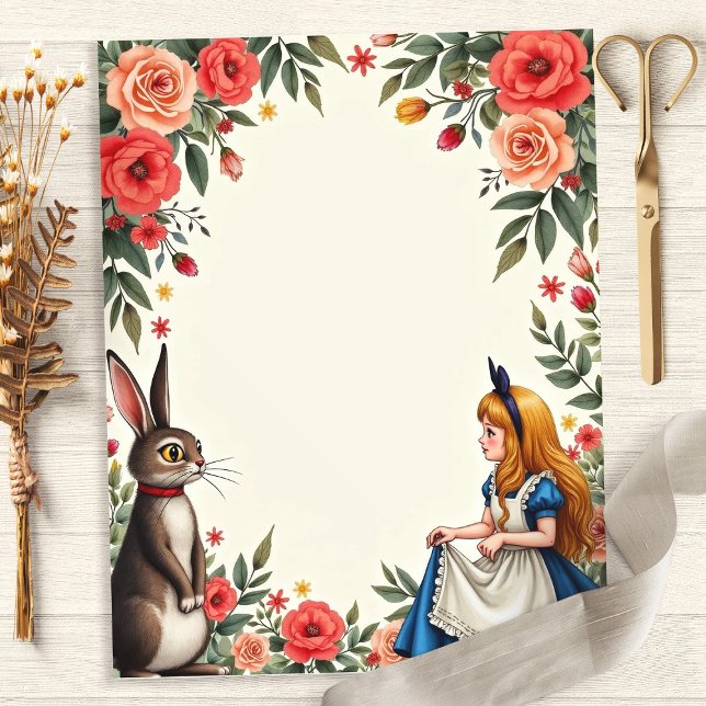 Alice Scrapbook Junk Journal papier floral (Créateur téléchargé)