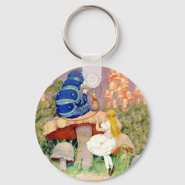 Alice Seeks Advice From the Caterpillar Keychain (Front)