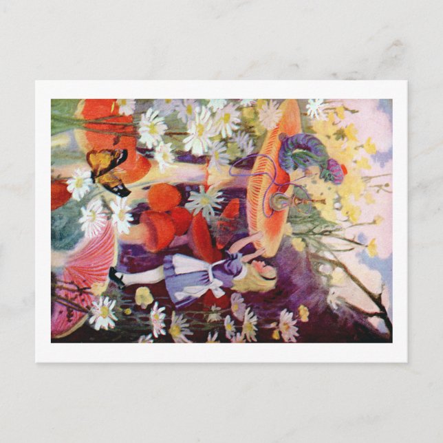 Alice Seeks Advice From the Caterpillar Postcard (Front)