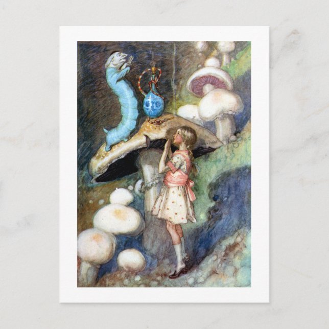 Alice Seeks Advice from the Caterpillar Postcard (Front)