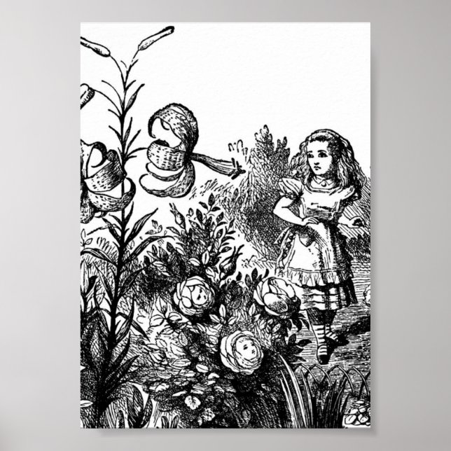 Alice Talks with Garden Flowers Poster (Front)
