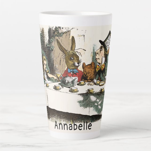 Alice Tea Party Fut Hatte Personnaliser Latte Mug (Devant)